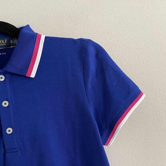 Ralph Lauren Polo Golf Women XS Royal Blue/Pink/White Tailored Fit S/S Polo NWT - Picture 5 of 12